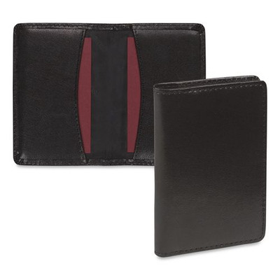Regal Leather Business Card Wallet, Holds 25 2 X 3.5 Cards, 4.25 X 2.25, Black