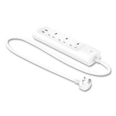 Kasa Smart Wifi 3-outlet Power Strip, 3 Ac Outlets/2 Usb Ports, White Kasa Smart Wifi 3-outlet Power Strip, 3 Ac Outlets/2 Usb Ports, White