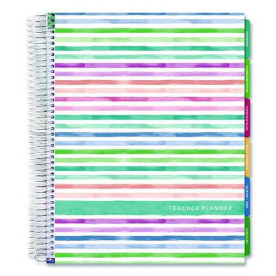 Deluxe Teacher's Academic Planner, Weekly/monthly, Seven Class Period Per Two-page Spread, 11 X 8.5, Multicolor Rainbow Cover