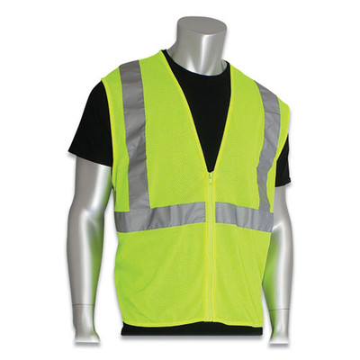 Zipper Safety Vest, Large, Hi-viz Lime Yellow Zipper Safety Vest, Large, Hi-viz Lime Yellow
