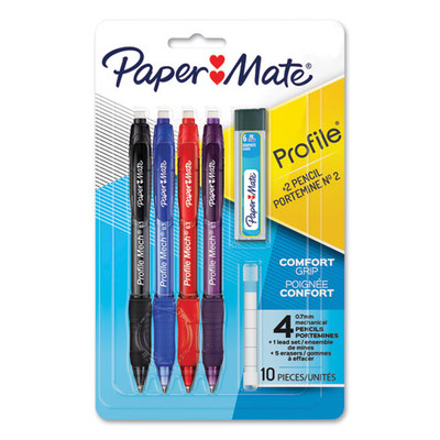 Profile Mechanical Pencils, 0.7 Mm, Hb (#2), Black Lead, Assorted Barrel Colors, 4/pack Profile Mechanical Pencils, 0.7 Mm, Hb (#2), Black Lead, Assorted Barrel Colors, 4/pack