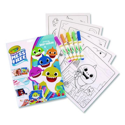 Pinkfong Baby Shark Color Wonder Kit, (18) Coloring Pages, (5) Baby Shark Collection Markers
