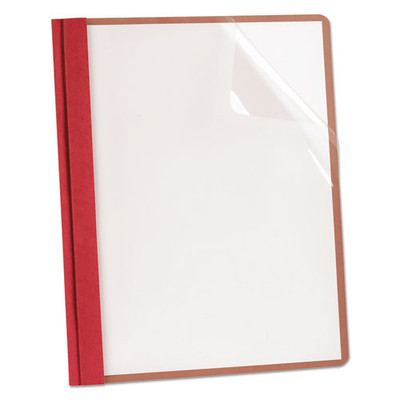 Earthwise By Oxford 100% Recycled Clear Front Report Covers, 3-prong Fastener, 0.5" Capacity, 8.5 X 11, Clear/red, 25/box Earthwise By Oxford 100% Recycled Clear Front Report Covers, 3-prong Fastener, 0.5" Capacity, 8.5 X 11, Clear/red, 25/box