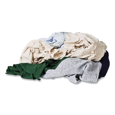 Reclaimed Color T-shirt Rags, Assorted, 125/box Reclaimed Color T-shirt Rags, Assorted, 125/box