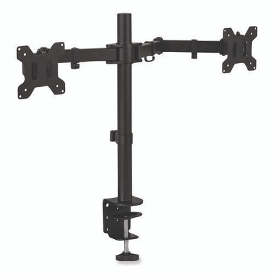 Full Motion Dual Monitor Desktop Mount, For 17" To 27" Monitors, 360 Degree Rotation, +/-90 Degree Tilt, Black, Supports 22lb Full Motion Dual Monitor Desktop Mount, For 17" To 27" Monitors, 360 Degree Rotation, +/-90 Degree Tilt, Black, Supports 22lb