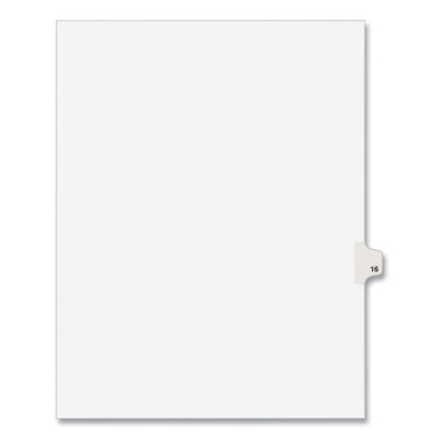 Preprinted Legal Exhibit Side Tab Index Dividers, Avery Style, 10-tab, 16, 11 X 8.5, White, 25/pack, (1016)