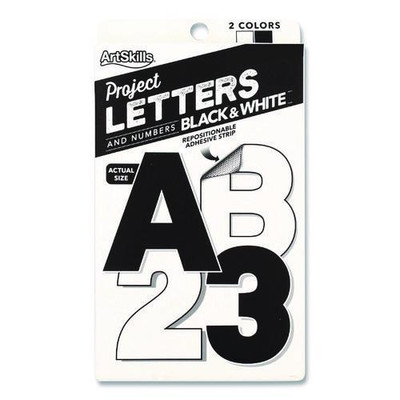 Black And White Poster Letters And Numbers, 10"h, 310/pack