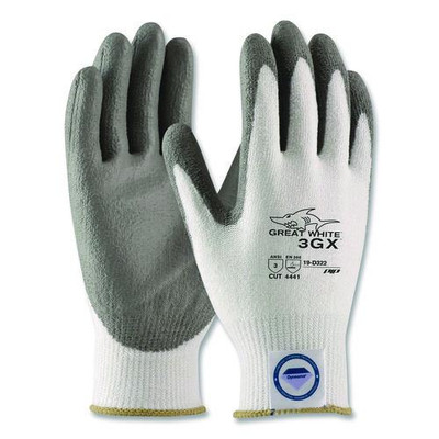 Great White 3gx Seamless Knit Dyneema Diamond Blended Gloves, Medium, White/gray
