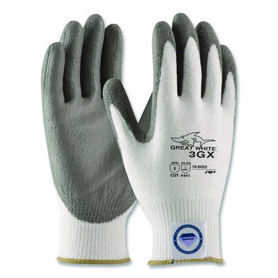 Great White 3gx Seamless Knit Dyneema Diamond Blended Gloves, Small, White/gray