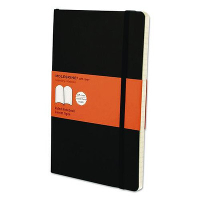 Classic Softcover Notebook, 1-subject, Narrow Rule, Black Cover, (192) 8.25 X 5 Sheets