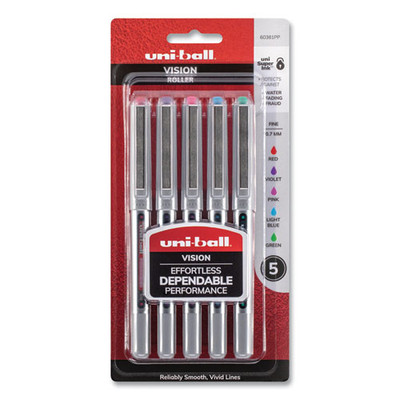 Vision Rollerball Pen, Stick, Fine 0.7 Mm, Assorted Ink And Barrel Colors, 5/pack Vision Rollerball Pen, Stick, Fine 0.7 Mm, Assorted Ink And Barrel Colors, 5/pack