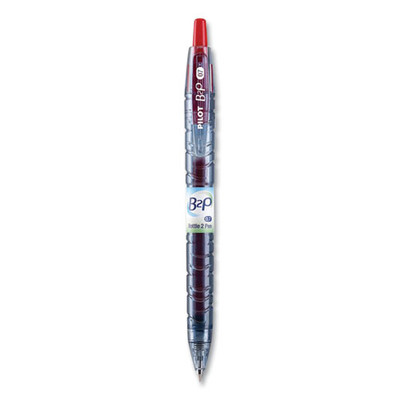 B2p Bottle-2-pen Recycled Ballpoint Pen, Retractable, Fine 0.7 Mm, Red Ink, Translucent Blue Barrel, Dozen B2p Bottle-2-pen Recycled Ballpoint Pen, Retractable, Fine 0.7 Mm, Red Ink, Translucent Blue Barrel, Dozen