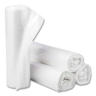 High-density Interleaved Commercial Can Liners, 30 Gal, 10 Microns, 30" X 37", Clear, 500/carton