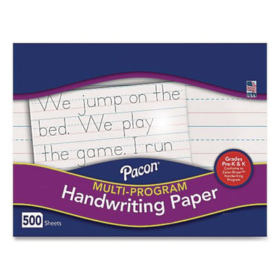 Multi-program Handwriting Paper, 30 Lb Bond Weight, 5/8" Long Rule, Two-sided, 8.5 X 11, 500/pack