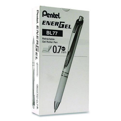 Energel Rtx Deluxe Gel Pen, Retractable, Medium 0.7 Mm, Black Ink, Pearl/translucent Pink Barrel, Dozen