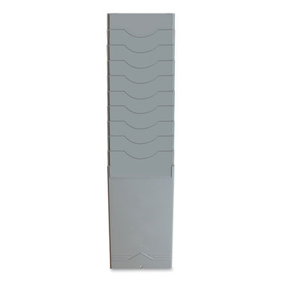 Time Card Rack, 10 Pockets, Plastic, Light Gray Time Card Rack, 10 Pockets, Plastic, Light Gray
