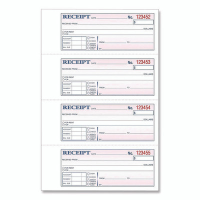 Money/rent Receipt Book, Two-part Carbonless, 7.13 X 2.75, 200 Forms Total Money/rent Receipt Book, Two-part Carbonless, 7.13 X 2.75, 200 Forms Total
