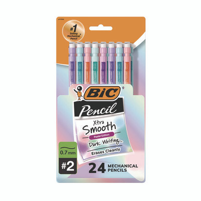 Xtra-smooth Pastel Edition Mechanical Pencils, 0.7 Mm, Hb (#2), Black Lead, Assorted Barrel Colors, 24/pack Xtra-smooth Pastel Edition Mechanical Pencils, 0.7 Mm, Hb (#2), Black Lead, Assorted Barrel Colors, 24/pack