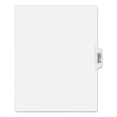 Preprinted Legal Exhibit Side Tab Index Dividers, Avery Style, 25-tab, Table Of Contents, 11 X 8.5, White, 25/pack