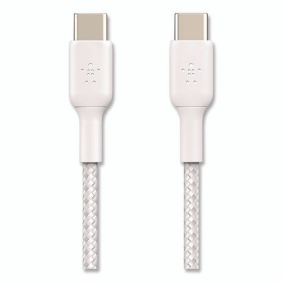 Boost Charge Braided Usb-c To Usb-c Cable, 3.3 Ft, White Boost Charge Braided Usb-c To Usb-c Cable, 3.3 Ft, White