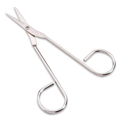 Scissors, Pointed Tip, 4.5" Long, 0.5" Cut Length, Nickel Straight Handle