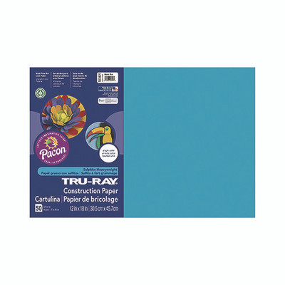 Tru-ray Construction Paper, 70 Lb Text Weight, 12 X 18, Atomic Blue, 50/pack Tru-ray Construction Paper, 70 Lb Text Weight, 12 X 18, Atomic Blue, 50/pack