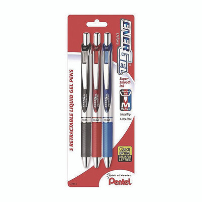 Energel Rtx Deluxe Gel Pen, Retractable, Medium 0.7 Mm, Assorted Ink And Barrel Colors, 3/pack Energel Rtx Deluxe Gel Pen, Retractable, Medium 0.7 Mm, Assorted Ink And Barrel Colors, 3/pack