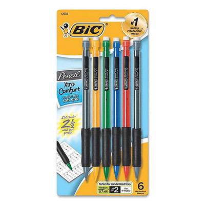 Xtra-comfort Mechanical Pencil, 0.7 Mm, Hb (#2), Black Lead, Assorted Barrel Colors, 6/pack Xtra-comfort Mechanical Pencil, 0.7 Mm, Hb (#2), Black Lead, Assorted Barrel Colors, 6/pack