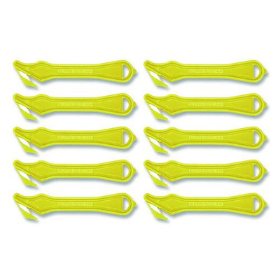 Excel Plus Safety Cutter, 7" Plastic Handle, Yellow, 10/pack