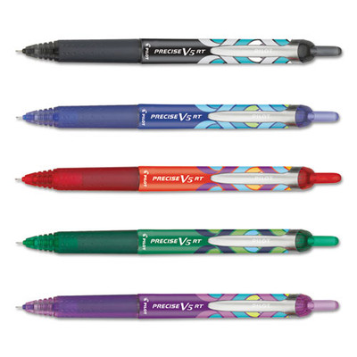 Precise V5rt Deco Peacock Pattern Rollerball Pen, Retractable, Extra-fine 0.5 Mm, Assorted Ink And Barrel Colors, 5/pack Precise V5rt Deco Peacock Pattern Rollerball Pen, Retractable, Extra-fine 0.5 Mm, Assorted Ink And Barrel Colors, 5/pack