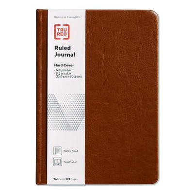 Hardcover Business Journal, Elastic Closure, 1-subject, Narrow Rule, Cognac Cover, (96) 8 X 5.5 Sheets