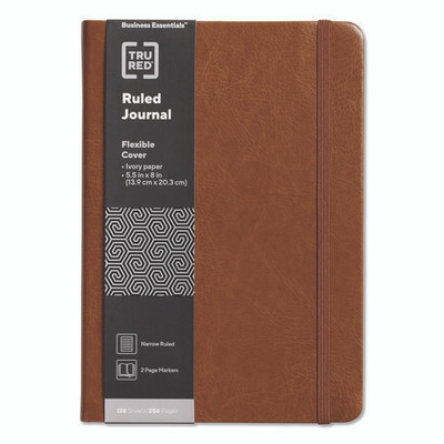 Flexible-cover Business Journal, Elastic Closure, 1-subject, Narrow Rule, Cognac Cover, (128) 8 X 5.5 Sheets Flexible-cover Business Journal, Elastic Closure, 1-subject, Narrow Rule, Cognac Cover, (128) 8 X 5.5 Sheets