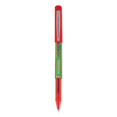 Precise V5 Begreen Rollerball Pen, Stick, Extra-fine 0.5 Mm, Red Ink, Red Barrel, Dozen