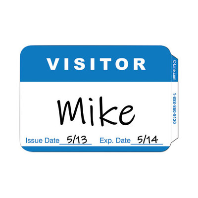 Self-adhesive Name Badges, Hello My Name Is, Blue, 3.5 X 2.25, 100/bx Self-adhesive Name Badges, Hello My Name Is, Blue, 3.5 X 2.25, 100/bx