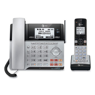Connect To Cell Tl86103 Two-line Corded/cordless Phone, Corded Base Station And 1 Additional Handset, Black/silver Connect To Cell Tl86103 Two-line Corded/cordless Phone, Corded Base Station And 1 Additional Handset, Black/silver