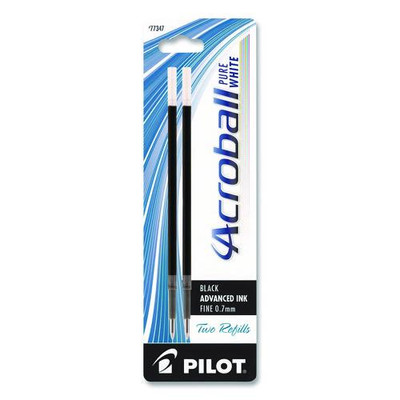 Refill For Pilot Acroball Advanced Ink Ballpoint Pens, Fine 0.7 Mm Tip, Black Ink, 2/pack