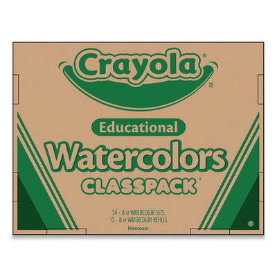 Watercolors, 8 Assorted Colors, Palette Tray, 36/carton