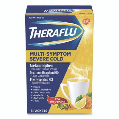 Multi-symptom Severe Cold Hot Liquid Powder, 6 Count Multi-symptom Severe Cold Hot Liquid Powder, 6 Count
