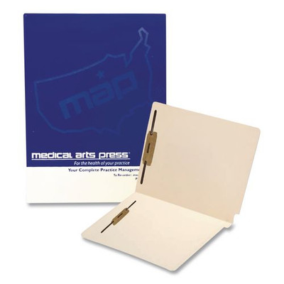 End Tab Fastener Folders, 0.75" Expansion, 2 Fasteners, Letter Size, Manila Exterior, 50/box