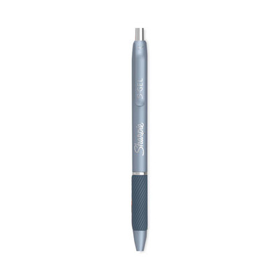 S-gel Fashion Barrel Gel Pen, Retractable, Medium 0.7 Mm, Black Ink, Frost Blue Barrel, 4/pack