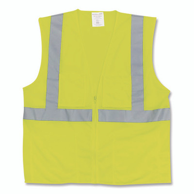 Ansi Class 2 Two-pocket Zipper Mesh Safety Vest, 2x-large, Hi-viz Lime Yellow Ansi Class 2 Two-pocket Zipper Mesh Safety Vest, 2x-large, Hi-viz Lime Yellow