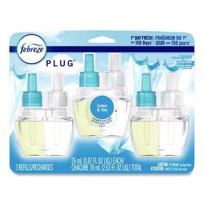 Plug Air Freshener Refills, Linen And Sky, 0.87 Oz, 3/pack