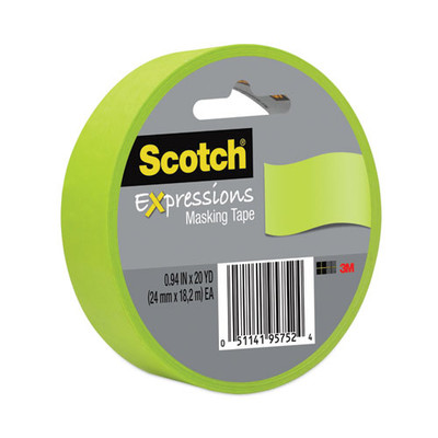 Expressions Masking Tape, 3" Core, 0.94" X 20 Yds, Lemon Lime Expressions Masking Tape, 3" Core, 0.94" X 20 Yds, Lemon Lime