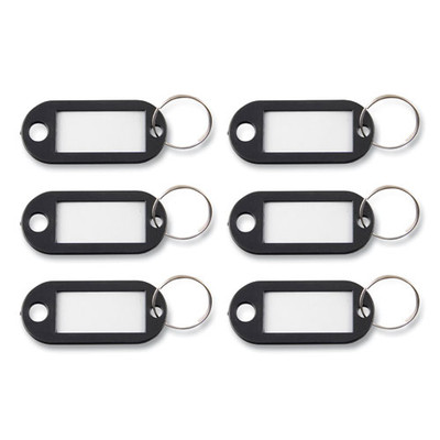 Key Tags Label Window, 0.88 X 0.19 X 2, Black, 6/pack Key Tags Label Window, 0.88 X 0.19 X 2, Black, 6/pack