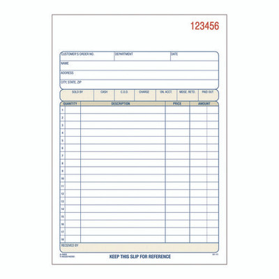 Multipart Sales Order Pad, Two-part Carbonless, 5.56 X 7.94, 50 Forms/pad, 10 Pads/box Multipart Sales Order Pad, Two-part Carbonless, 5.56 X 7.94, 50 Forms/pad, 10 Pads/box