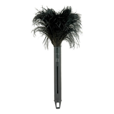 Pop Top Feather Duster, Ostrich, 9" To 14" Handle, Black Pop Top Feather Duster, Ostrich, 9" To 14" Handle, Black