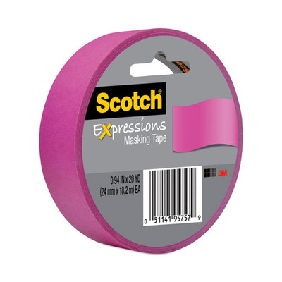 Expressions Masking Tape, 3" Core, 0.94" X 20 Yds, Fuchsia