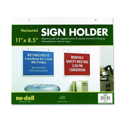 Acrylic Sign Holder, Horizontal, 11 X 8.5, Clear