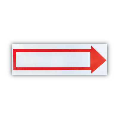 Stake Sign, 6 X 17, Blank White With Printed Red Arrow Stake Sign, 6 X 17, Blank White With Printed Red Arrow