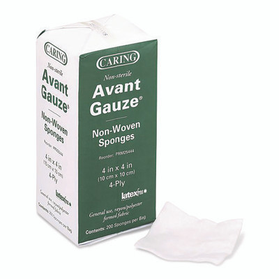 Non-woven Gauze Sponges, Non-sterile, 4-ply, 4 X 4, 200/box Non-woven Gauze Sponges, Non-sterile, 4-ply, 4 X 4, 200/box